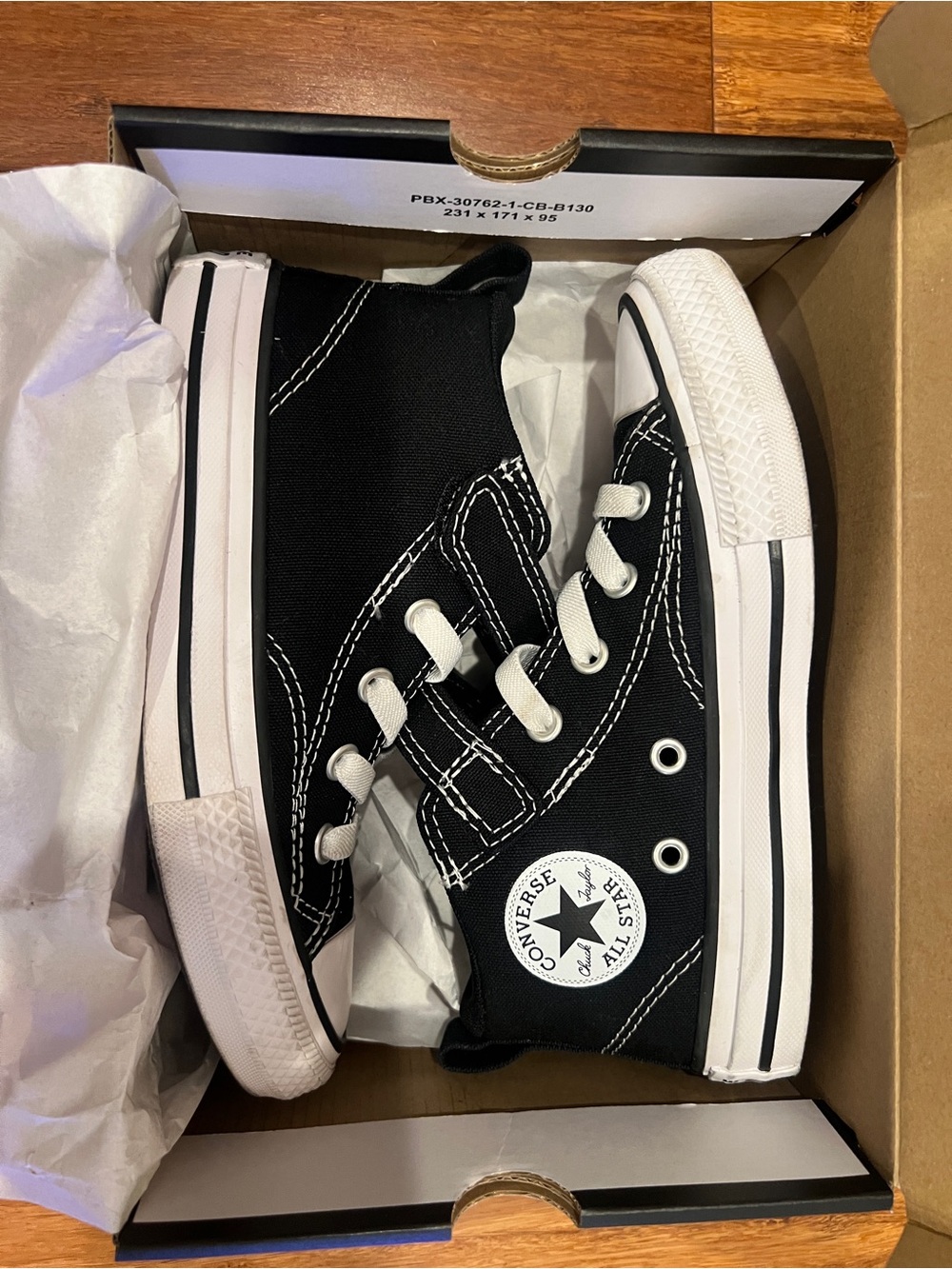 Converse Black & White High Top Sneakers - Youth